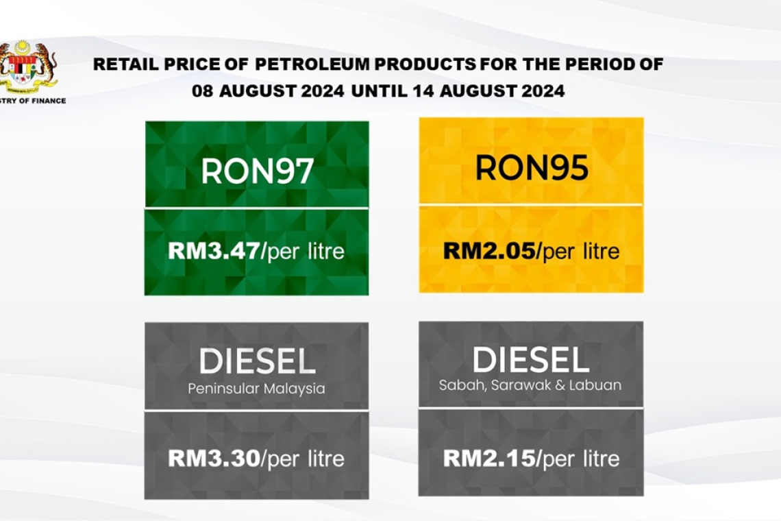   Government Reduces Diesel Retail Price By 5 Sen To RM3.30 Per Litre From 8 August 2024 To 14 August 2024