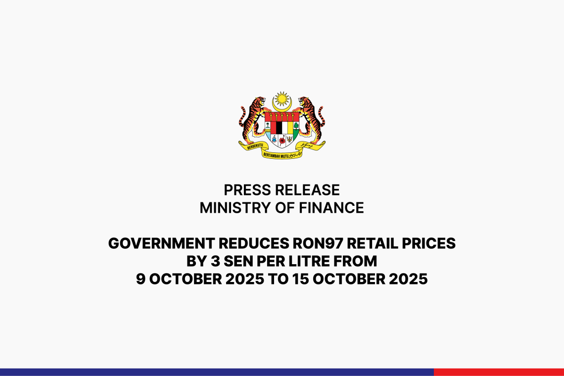 Government Reduces RON97 Retail Prices By 3 Sen Per Litre  From 9 October 2025 To 15 October 2025