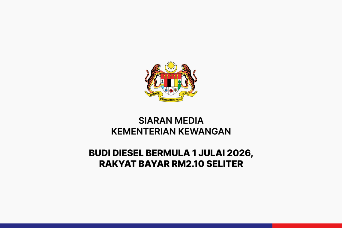 BUDI Diesel Bermula 1 Julai 2026, Rakyat Bayar RM2.10 Seliter