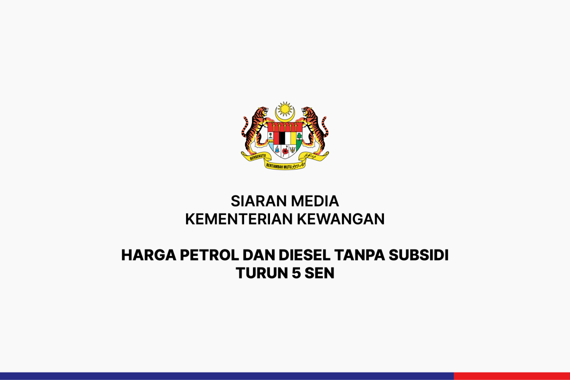 Harga Petrol dan Diesel Tanpa Subsidi Turun 5 Sen