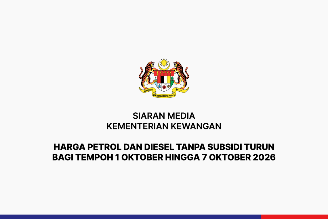 Harga Petrol dan Diesel Tanpa Subsidi Turun Bagi Tempoh 1 Oktober hingga 7 Oktober 2026